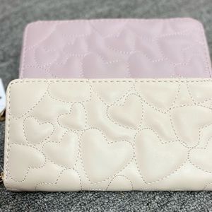 Heart Wallets pink and cream